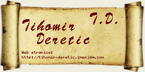 Tihomir Deretić vizit kartica